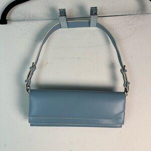 Han Wen Studio New York Light Blue Naomi Calfskin Slim Bag